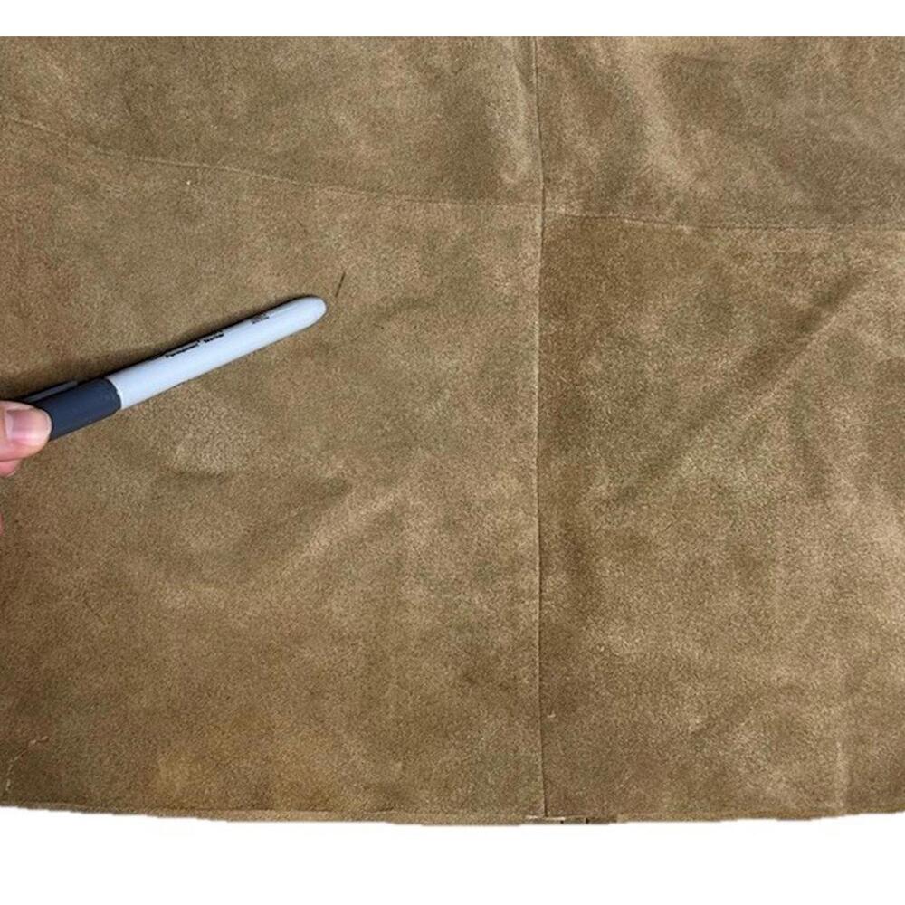 Vtg Banana Republic Skirt Size 6 Brown Suede 2002 Zip Genuine Leather Minimalist - Picture 7 of 8